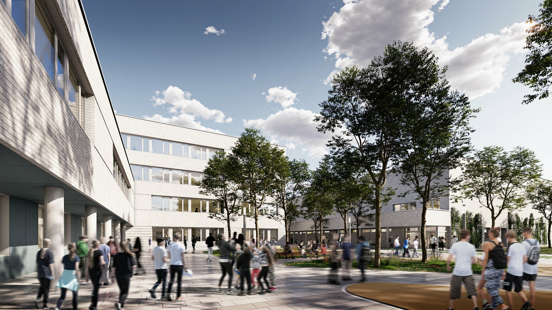 Perspektive Campusband mit Sporthalle