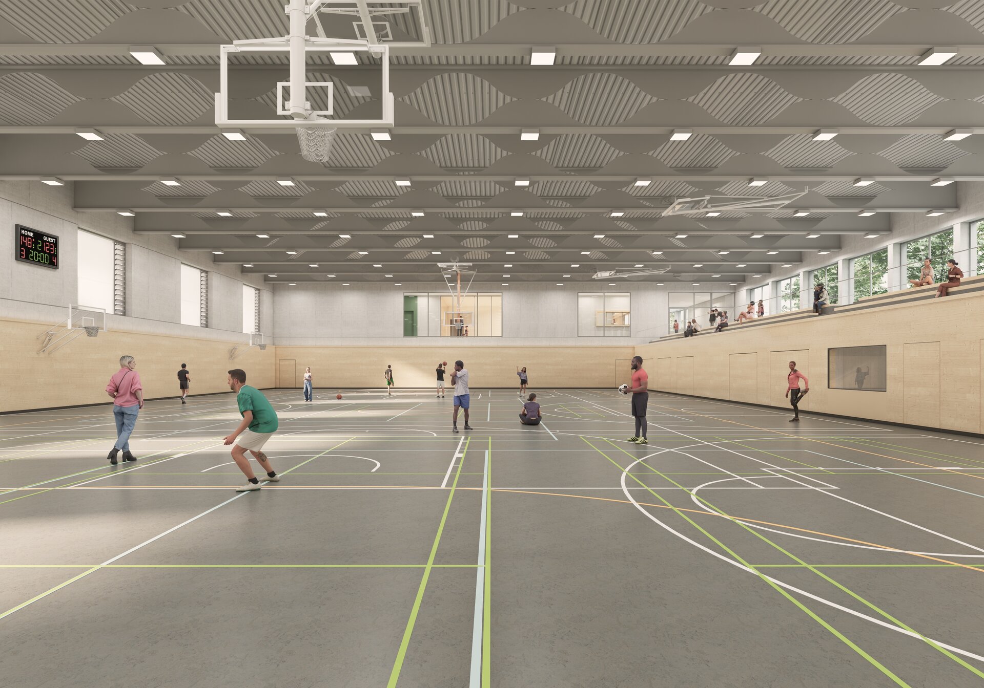 Turnhalle Parlerstraße Innenansicht