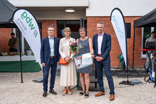 From left: wbg Managing Director Ralf Schekira, Erika Wirth, Future Housing Consultant, SIGENA North-East Coordinator Sabine Rabus and Frank Stücker, Head of wbg Portfolio Management.