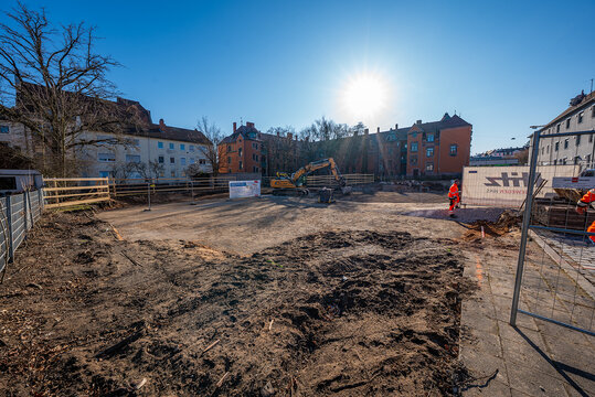 Baufeld der Kindertagesstätte "Lorthingstraße"