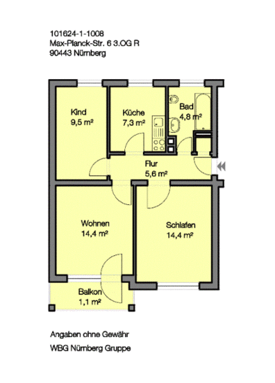 Hell durchflutete 3-Zimmer-Wohnung mit Balkon - Foto 3