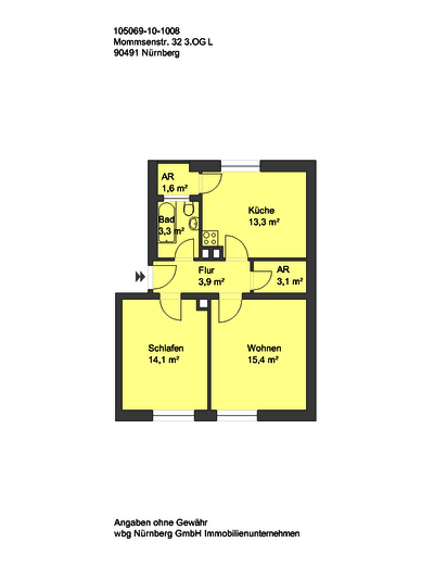 Geräumige 2 Zimmer Wohnung im Norden von Nürnberg - Foto 5