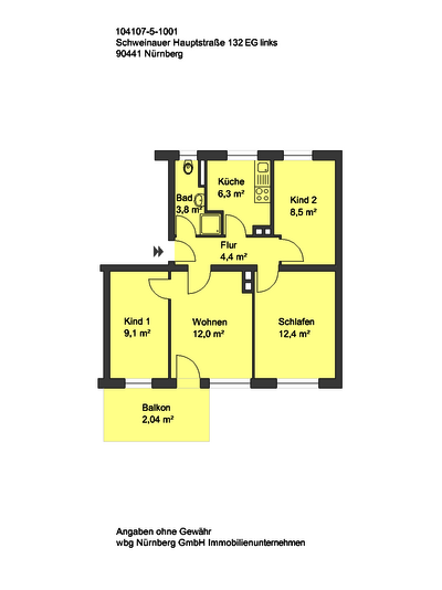 Schöne 3-Zimmer-Wohnung mit Balkon - Photo 1