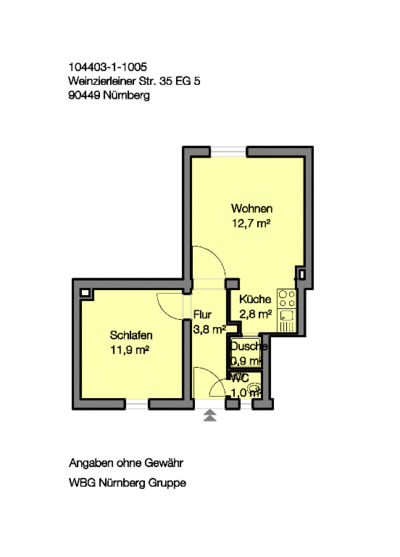 Neu renovierte 2 Zimmer Wohnung in Gebersdort - Photo 3